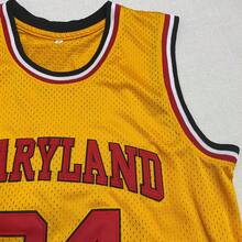 Men's #34 LEN BIAS MARYLAND Yellow Basketball Jersey,Embroidered Retro Collegiate Sports Style Vest - Yellow - View 7