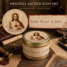 EVODUCK Sacred Heart Of Jesus Religious Candle Gift Box Set, Catholic Christian Prayer Tin Candle With 7 Day Scripture Reflection Guide, Jesus Christ Decor For Bedside Nightstand Living Room, Advent Christmas Get Well Gift For Dad Grandpa Husband Priest - Religious Candle - View 8