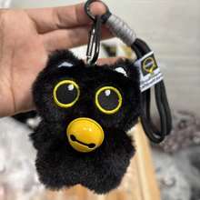 1pc Creative Black Cat Plush Doll, Cartoon Cat Backpack Pendant, Cute Animal Doll Keychain, Fish Bone Decor, Soft Plush Doll, Bag Accessory, Birthday Gift For Girlfriend - Black - View 20