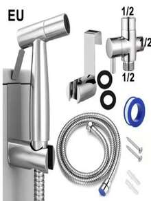 Handheld Bidet Sprayer With Hose, Stainless Steel Toilet Sprayer, Handheld Bidet Sprayer With Hose, For Female Intimate Cleaning And Showering, Wall-Mounted Or Toilet-Mounted - B - View 13