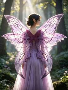 Adult Fairy Tale Costume, With Colorful Butterfly Wings, Is Perfect For Halloween Costume Changes, Themed Parties And Stage Performances. - Multicolor - View 8