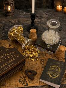Miniature Model House Mysterious Magic Scene Decor Set, Crow, Book, Candlestick, Glass Magic Potion Bottle, Newspaper, Dollhouse Witch Divination Scene Desktop Decoration Accessories - one-size - View 5