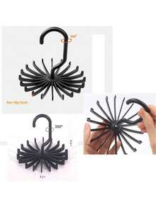 2pcs Multi-Function Non-Slip 360° Rotating Hooks, 20 Hooks, Scarf And Tie Hanging Rack, Stand, Hook Storage Rack, Organizer, Perfect For Gender Reveal Party, Birthday, Wedding, Party, Perfect Gift For Colleagues, Friends And Family, Back To School Essential - Multicolor - View 2