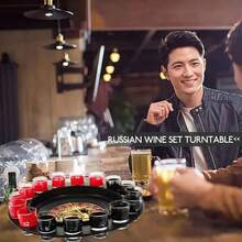 Juego de casino Shot con ruleta, 16 tazas de bebida destilada - Negro - Ver 8
