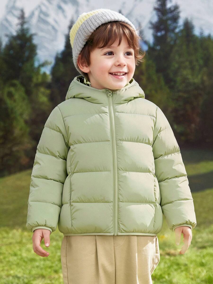 Balabala Parent‑Kid Matching Kids Down Jacket Cozy Warm Winter Outerwear For Boys & Girls - Green Tone - View 1