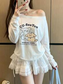Women's New Spring/Autumn Top, Casual Elegant Loose Slimming Back To School Daily Commute Fashion Top White - White - View 2