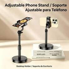 1pc Adjustable Desktop Phone Stand, 360° Rotating, Height Adjustable, Compatible With Smartphones, Suitable For Live Streaming And Watching Videos - A - View 1