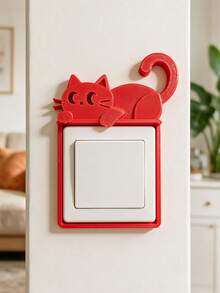 3D Printed Cat Shaped Light Switch Cover, Socket Concealer Protective Frame, Light Switch Decorative Border, Modern Minimalist Home Decor, Suitable For Bathroom, Toilet, Outdoor - Multicolor - View 3