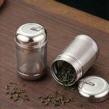 1個不鏽鋼茶濾網 茶濾器 耐用可重複使用調料容器 適用於散裝茶葉、香料與燉煮調料 - 銀色 - 查看 6