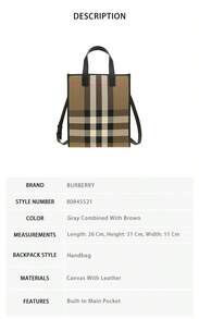Burberry Color Blocked Women's Shoulder Crossbody Handbag 80845521 - Grey and Brown 80845521 - View 8