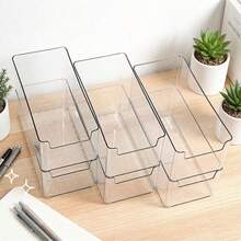 1-3pcs Sticky Note Organizer, Stationery Storage Box, Desktop Organizer, Cosmetic Storage Box, Back To School, - No Drilling Space-Saving Desktop Organizer, Office Accessories And Supplies - Transparent - View 2