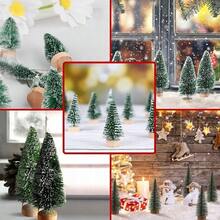 Green Artificial Mini Christmas Tree, 9-Piece Set, 10/16/22 Cm, Small Christmas Decoration For The Table, DIY Christmas Tree, Suitable For Mannequins And Festive Decoration - Green - View 2