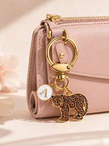 Personalized Custom Minimalist Gold Leopard Keychain, Gold Rotating Ring Keychain, Gift For Men, Bag Decoration, Gift For Animal Lovers, Key Chain, Key Ring, Bag Accessory, Birthday Gift - Leopard Keychain - View 9