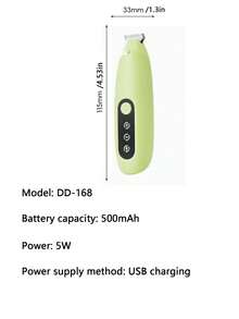 Pet Paw Hair Trimmer, Suitable For Dogs And Cats, 18mm Wide Blade Electric Grooming Clipper With LED Light, USB Rechargeable Wireless Pet Hair Clipper, One-Button Design, Suitable For Paw Pads, Face, Ears And Small Areas, Suitable For Cats, Dogs, Rabbits And Other Small Pets Home Grooming Tool - Multicolor - View 3