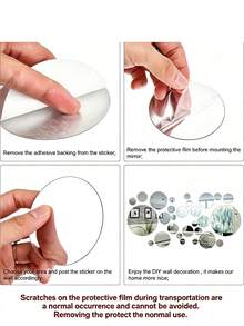26件組 3D 壓克力鏡面牆貼，圓形鏡子，DIY 臥室、浴室與電視背景牆裝飾貼紙，居家浴室裝飾，浴室地墊，秋季浴室配件 - 彩色 - 查看 4