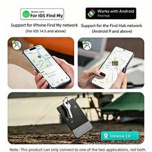 RSH Kartu Pelacak Pintar Sistem Ganda, Kompatibel dengan Apple Find My & Find Hub, Tahan Air IP68, Pengisian Daya Nirkabel, Ultra Tipis, Bluetooth, Tag Pencari Anti-Hilang untuk Dompet, Koper, Paspor - MultiWarna - View 5
