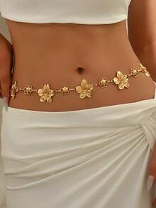 2/1pc Elegant Floral Waist Chain, Fashionable Minimalist, Multi-Functional Body Chain, Suitable For Beach, Travel, Daily, Party, Holiday And Any Occasion For Women - Multi-color - View 5