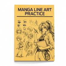 Manga Line Art Practice Notebook, Anime Character Drawing And Sketching Guide With Eyes, Hands, Hairstyles, Head Angles And Full-Body Pose Exercises, Step-By-Step Illustration Training For Beginners, Art Class, Home Practice And Creative Gifts - Line Art Practice - View 1