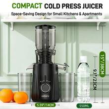 celiberry Cold Press Juicer Machines,  Compact Slow Masticating Juicer With Large Feed Chute Fits Whole Fruits & Vegetables, Easy To Clean, Self Feeding Kitchen Juice Extractor,  99% Pure Juice,  Space-Saving & Quiet, Great Alternative To Blender - View 8