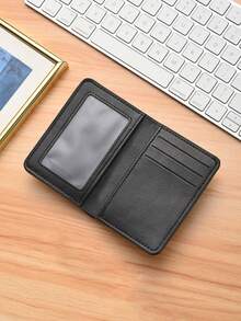 Men's Ultra-Thin Mini Wallet Card Holder, Multi-Function Driver's License Sleeve, Multi-Slot ID Card Holder - Black - View 5