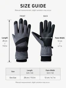 Guantes de esquí para invierno a prueba de viento y resistentes al frío, guantes para hombre antiabrasión y repelentes al agua, guantes para mujer con forro térmico y pantalla táctil - Multicolor - Ver 2