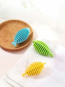 10/5/1pc Reusable Silicone Fish‑Shaped Laundry Lint Remover Balls, Washing Machine Hair Catcher, Effectively Trap Dog Cat Pet Fur From Clothes, Blankets And Towels, Household Laundry Cleaning Tool, Practical Laundry Room Accessory - Multicolor - View 10