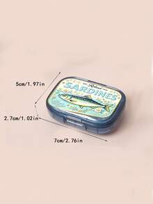 Canned Sardine Square Medicine Box, Portable Medicine Storage Compartment, Mini Transparent Storage Box, Portable Jewelry And Medicine Box, Travel Medicine Box, Large Compartment, Weekly Medicine Sorting Box, Suitable For Daily Medicine And Vitamins - Multicolor - View 10