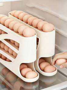 Egg Rolling Machine, Automatic Egg Rolling Storage Rack, Refrigerator Egg Storage Container, Space Saving Egg Container For Refrigerator And Countertop, Practical Egg Rack For Kitchen Pantry, Keeping Eggs Neatly Arranged For Daily Kitchen Use - Multicolor - View 4