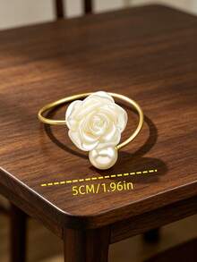 1/12/30/60pcs Elegant Pearl Rose Napkin Rings, Napkin Buckles, Hotel Napkin Rings, Wedding Banquet Napkin Rings, Home Daily Table Decor, Tablecloth Accessories, Wedding Decoration - Multicolor - View 6