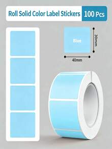 100pcs Colorful Blank Color-Coded Label Stickers Set, 40*30mm Rectangular Strong Adhesive Writable Marking Labels, Suitable For Back To School, Office, Storage Room Jars And File Organization - Random B - View 6