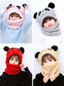 Children's Hat, Autumn And Winter Style, Unisex, Ear-Covering Hat And Scarf In One, Super Cute, Baby Ear-Covering Windproof Cotton Hat. - Multicolor - View 1