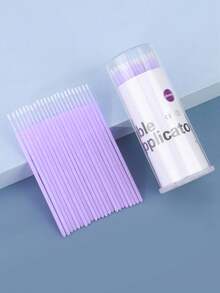 100pcs Eyelash Extension Cleaning Swabs, Eyelash Grafting & Tattoo Makeup Tools, Eyeliner Removal Brush With Storage Box - Multicolor - View 10