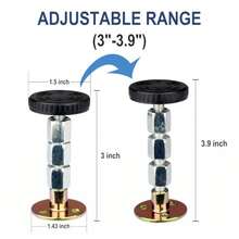 4 tapones de cabecera para pared, tapón de ruido de cama ajustable con protección de pared con atornillado y calcomanía de instalación para cabeceros, armarios y sofás 3 a 3.3 pulgadas - Multicolor - Ver 3