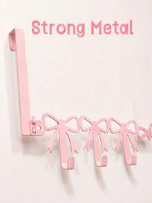 Pink Bow-Shaped Metal Hook, Door-Hanging Design, Elegant Bow Towel Hook Rack, Cute Room Decor, Suitable For Girls' Room, Cabinet, Living Room, Bathroom And Bedroom, Space-Saving And Multi-Functional Decoration - Multicolor - View 8