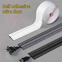 Self-Adhesive Flexible Cable Management Tube - No Drilling Required, Bendable Cable Organizer, Suitable For Room Corners, Anti-Trip Cable Protection, Widely Used For Wall, Floor And Baseboard Cable Management (Matte White) - Multiple Styles - View 1