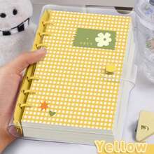 A6 Cute Plaid Transparent PVC Loose-Leaf Notebook, Detachable Loose-Leaf Diary, 120 Pages Lined/Blank Paper, Large Capacity No Sharp Edge Design, Soft Touch Planner Diary, Suitable For Middle And High School Students, Scrapbook - Plaid - View 9