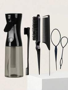 6/5/2pcs Hair Styling Set, Includes Spray Bottle, Comb, Detangling Brush, Styling Brush, Tail Comb, Hair Accessories, Suitable For Makeup And Hair Styling - Multicolor - View 13
