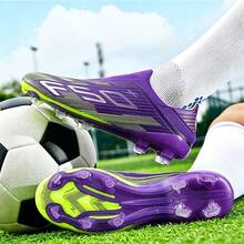 New Seamless Men's Soccer Shoes, School Recommended For Match And Training, Low-Top, Durable And Anti-Slip, Unisex Adult - Purple - View 4