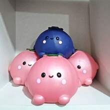 Blueberry Squeeze Toy Slow Rebound Creative Fun Pig Shape Stress Relief Toy Soft Squeezable Toy Soft Squishy Stress Relief Toy - Multicolor - View 3