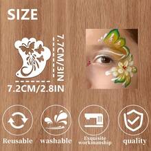 16pcs Face Painting Stencil Set For Masquerade, Cosplay, Carnival Party, Birthday Party, Hollow Colorful Painting Template Auxiliary Tool, DIY Hand-Drawn Template, Graffiti Printing Spray Painting Template, PET Material Washable, Foldable, Reusable - 16 Pieces - View 3