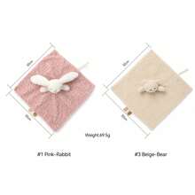 1pc Rose Plush Baby Comfort Blanket, Cute Rabbit Plush Quilt, Soft Tag Touch Comfort Toy, Portable Newborn Sleep Toy - Pink - View 8