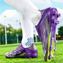 New Seamless Men's Soccer Shoes, School Recommended For Match And Training, Low-Top, Durable And Anti-Slip, Unisex Adult - Purple - View 2