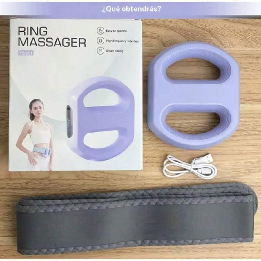Anillo de Fascia Portátil - Cinturón de Vibración Ajustable para Cintura, Espalda y Piernas - Máquina Percusiva Portátil Inalámbrica para la Recuperación Muscular y Alivio de la Tensión - Morado - Ver 1