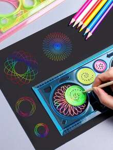3pcs Drawing Spiral Ruler Set, Creative 20cm Soft Ruler, Transparent Template Multi-Function Ruler, Hand-Drawn Newspaper Dedicated Soft Ruler Set, Multi-Function Spiral Ruler Set, Geometric Drawing Tool, Multi-Purpose Drawing Stationery, Random Gear Color, Back To School Supplies - Sets - View 8