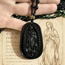 1pc Imitation Jade Jesus Statue Pendant Necklace, Unisex Pendant ( Tadeo) - St. Jude Thaddeus - View 12