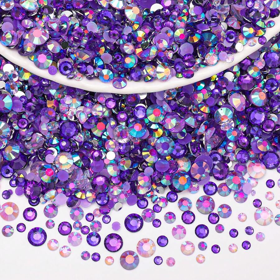 30g Multiple Colors Jelly Flatback Rhinestones Bedazzling Kit, 2-6mm Resin Rhinestones Gems For Crafting, Bedazzler Gems For Nails Face Eyes Makeup Bottles Shoes DIY Crafts - 2-6mm - View 1