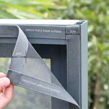 Grey Zipper Screen Door Customization, Home Indoor/Outdoor Window Mosquito Netting, Self-Installable High Transparency Mesh, Easy Opening/Closing Bedroom Window Insect Screen, Customizable And Trimmable - Grey Mesh With Grey Trim and Center Zipper - View 6