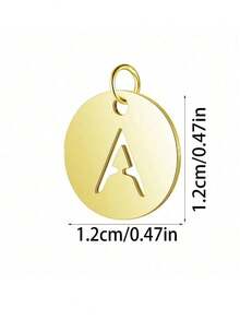 1pc European And American Popular Fashion 26 Letter Element Pendant Beaded DIY Bracelet, Beaded Pendant, Charm, Creative DIY Accessory - Gold - View 5