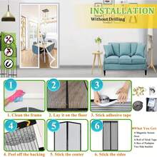 Magnetic Screen Door - Seamless Self-Sealing Design, Heavy Duty Insect Proof, Pet Friendly, Hands-Free Easy Access - A - View 10