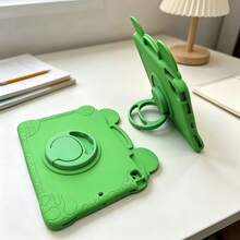 1pc Cute Frog Silicone Tablet Protective Case, Compatible With IPad 7/8/9 10.2 Inch, Air 3/4/5, Pro 11, Mini 6/7, Compatible With Samsung Galaxy Tab A7/A8/A9, Full Coverage - Green - View 3